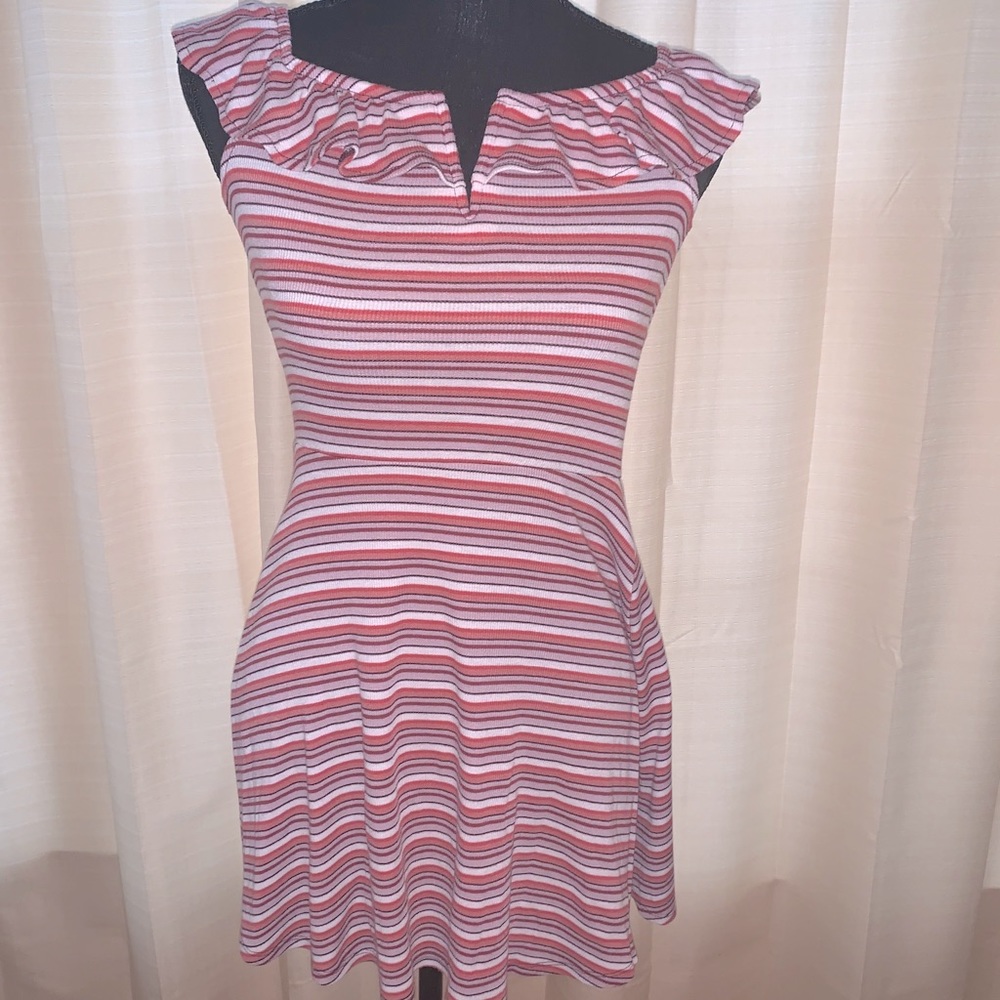 Aeropostale Off The Shoulder Striped Dress